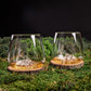 Set of 2 Glasses TOPOGRAPHIC Mt Blanc / Everest